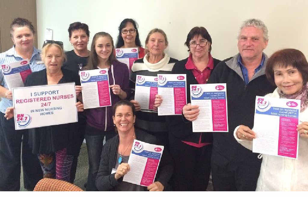SHOW OF SUPPORT: Rallying to keep nurses on duty in aged-care homes on the North Coast. SHOW OF SUPPORT: Rallying to keep nurses on duty in aged-care homes on the North Coast.